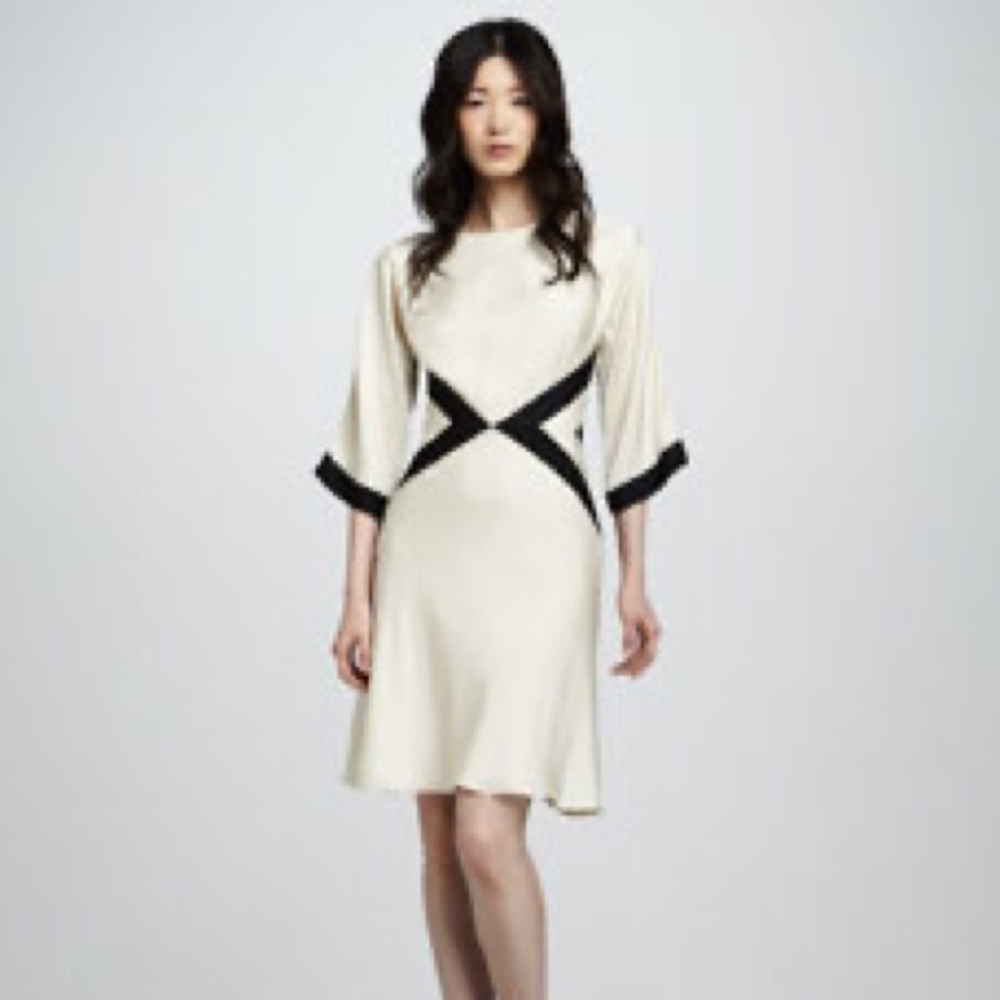 NWT Milly Bex Silk Colorblock Dress Sz 0
